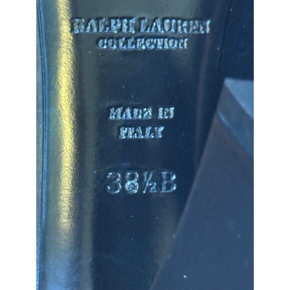 NEW Ralph Lauren Collection Purple Label Katia Leather Lace Up Oxford Heels 38.5 - Picture 9 of 11